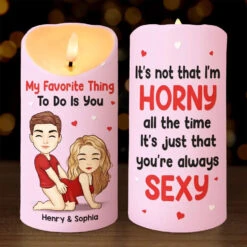 The Way You Tease Me Drives Me Crazy - Couple Personalized Custom LED Candle - Gift For Husband Wife, Anniversary