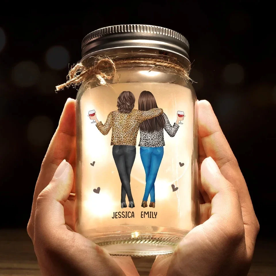 Because Of You, I Laugh A Little Harder - Bestie Personalized Custom Mason Jar Light - Gift For Best Friends, BFF, Sisters 5 Because Of You, I Laugh A Little Harder - Bestie Personalized Custom Mason Jar Light - Gift For Best Friends, BFF, Sisters - Image 5