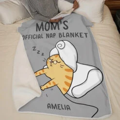 Mom's Official Nap Blanket - Family Personalized Custom Blanket - Gift For Family Members -Pawfect House Store 67637c4138f98