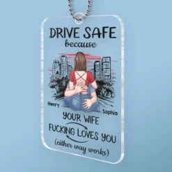 Be Careful On Your Journey - Couple Personalized Custom Car Ornament - Acrylic Custom Shaped - Gift For Husband Wife, Anniversary -Pawfect House Store 67639c1dca0c0