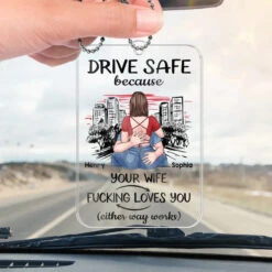 Be Careful On Your Journey - Couple Personalized Custom Car Ornament - Acrylic Custom Shaped - Gift For Husband Wife, Anniversary -Pawfect House Store 67639c236a316