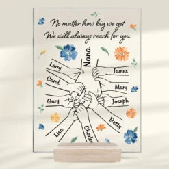 We Will Always Reach For You - Family Personalized Custom Rectangle Shaped Acrylic Plaque - Gift For Mom, Grandma