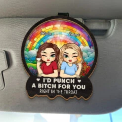 Chaos Looks Better When We’re Together - Bestie Personalized Custom Car Visor Clip - Gift For Best Friends, BFF, Sisters