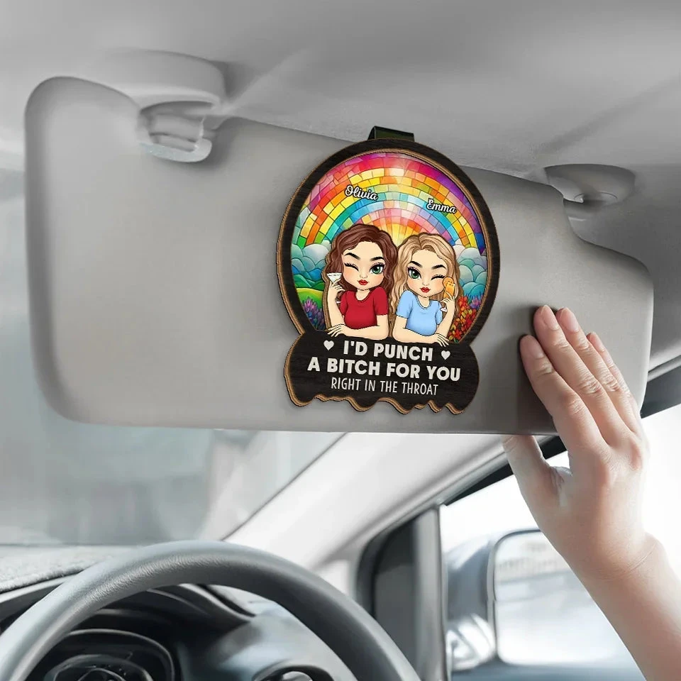 Chaos Looks Better When We’re Together - Bestie Personalized Custom Car Visor Clip - Gift For Best Friends, BFF, Sisters 4 Chaos Looks Better When We’re Together - Bestie Personalized Custom Car Visor Clip - Gift For Best Friends, BFF, Sisters - Image 4