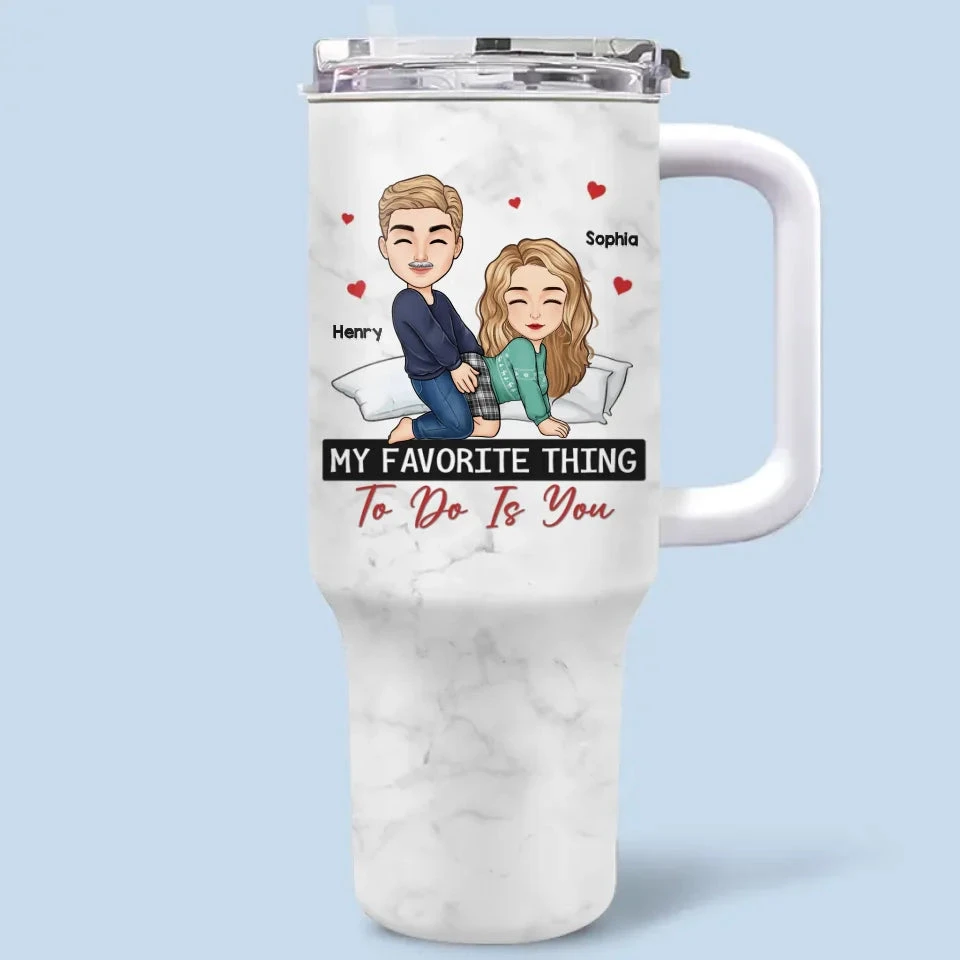 Pick Me, Choose Me, Love Me - Couple Personalized Custom 40 Oz Stainless Steel Tumbler With Handle - Gift For Husband Wife, Anniversary 2 Pick Me, Choose Me, Love Me - Couple Personalized Custom 40 Oz Stainless Steel Tumbler With Handle - Gift For Husband Wife, Anniversary - Image 2