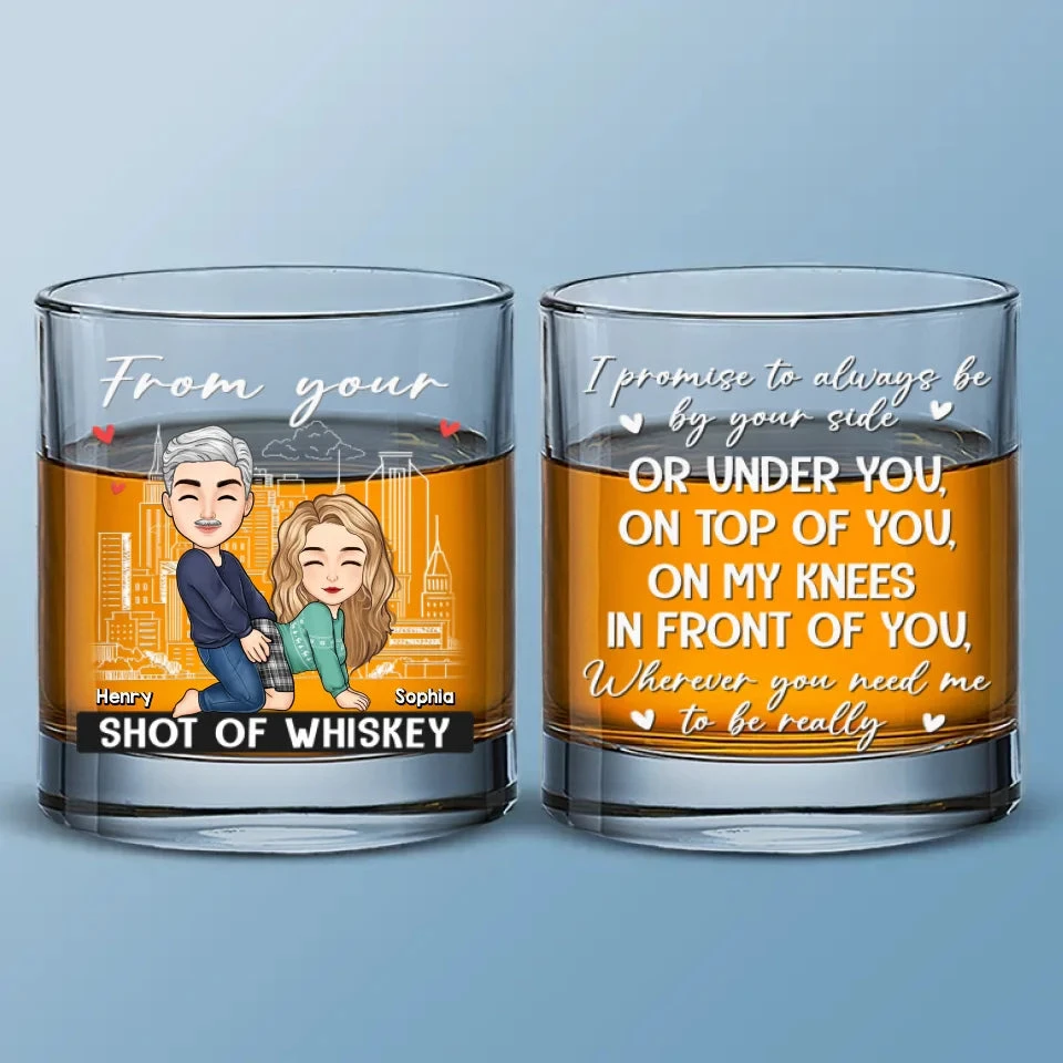 I Promise To Always Be By Your Side - Couple Personalized Custom Whiskey Glass - Gift For Husband Wife, Anniversary 2 I Promise To Always Be By Your Side - Couple Personalized Custom Whiskey Glass - Gift For Husband Wife, Anniversary - Image 2