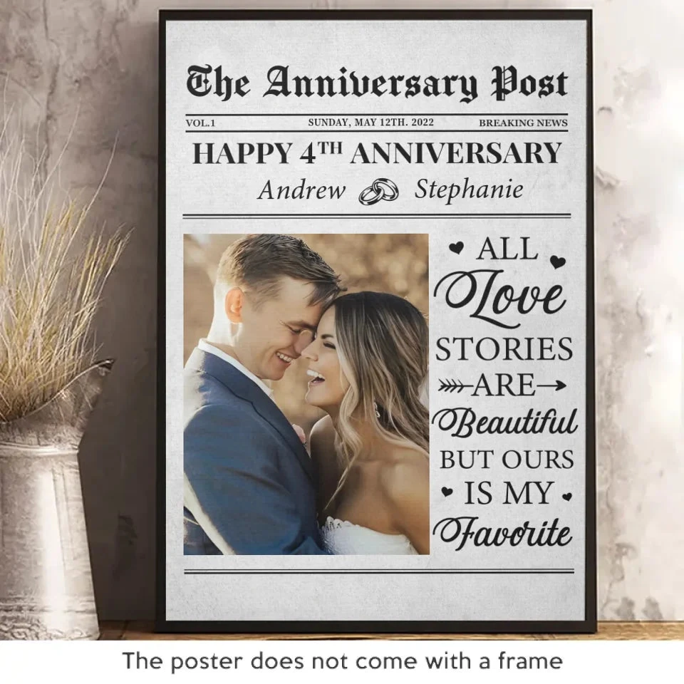 Custom Photo All Love Stories Are Beautiful But Ours Is My Favorite - Couple Personalized Custom Vertical Poster - Gift For Husband Wife, Anniversary 2 Custom Photo All Love Stories Are Beautiful But Ours Is My Favorite - Couple Personalized Custom Vertical Poster - Gift For Husband Wife, Anniversary - Image 2