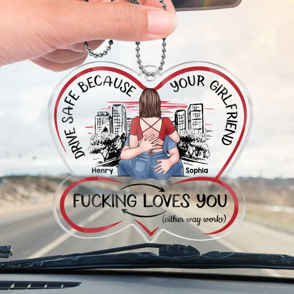 Drive Carefully, My Handsome Friend - Couple Personalized Custom Car Ornament - Acrylic Custom Shaped - Gift For Husband Wife, Anniversary 4 Drive Carefully, My Handsome Friend - Couple Personalized Custom Car Ornament - Acrylic Custom Shaped - Gift For Husband Wife, Anniversary - Image 4