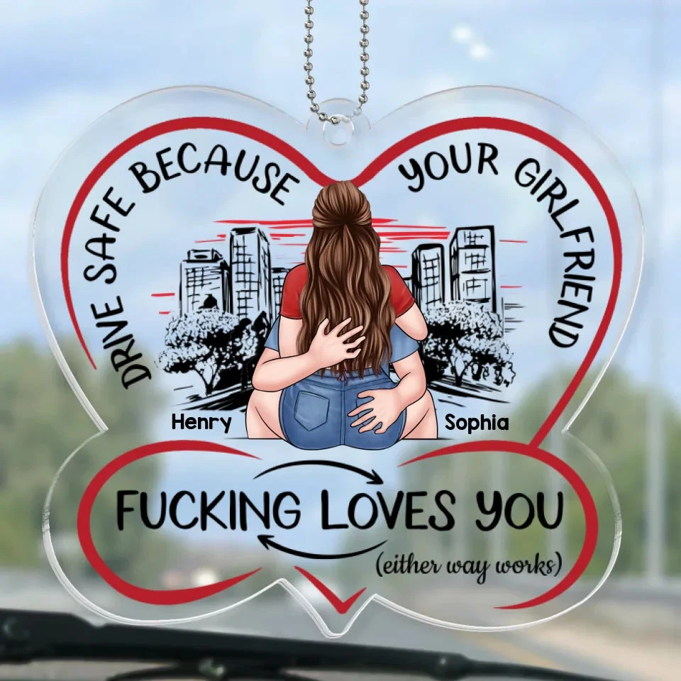 Drive Carefully, My Handsome Friend - Couple Personalized Custom Car Ornament - Acrylic Custom Shaped - Gift For Husband Wife, Anniversary 2 Drive Carefully, My Handsome Friend - Couple Personalized Custom Car Ornament - Acrylic Custom Shaped - Gift For Husband Wife, Anniversary - Image 2