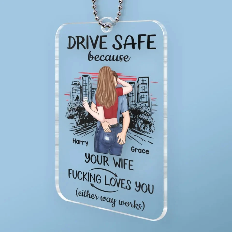 Have A Safe Journey - Couple Personalized Custom Car Ornament - Acrylic Custom Shaped - Gift For Husband Wife, Anniversary 3 Have A Safe Journey - Couple Personalized Custom Car Ornament - Acrylic Custom Shaped - Gift For Husband Wife, Anniversary - Image 3