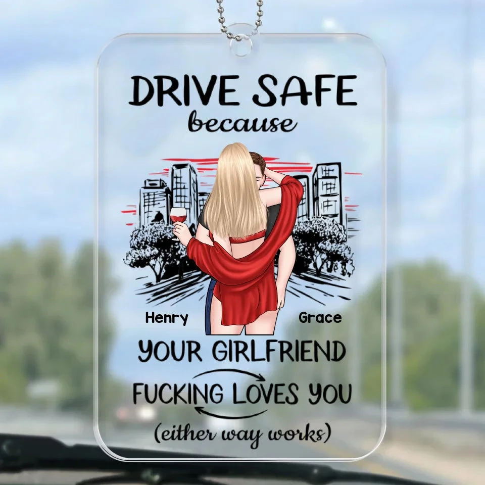 Have A Safe Journey - Couple Personalized Custom Car Ornament - Acrylic Custom Shaped - Gift For Husband Wife, Anniversary 2 Have A Safe Journey - Couple Personalized Custom Car Ornament - Acrylic Custom Shaped - Gift For Husband Wife, Anniversary - Image 2