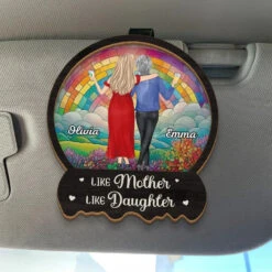 Forever My Mom, Always My Friend - Family Personalized Custom Car Visor Clip - Gift For Mom, Daughter
