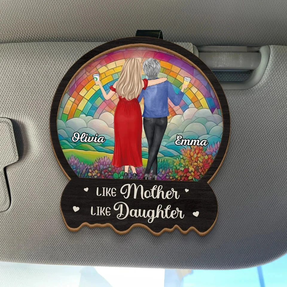 Forever My Mom, Always My Friend - Family Personalized Custom Car Visor Clip - Gift For Mom, Daughter 1 Forever My Mom, Always My Friend - Family Personalized Custom Car Visor Clip - Gift For Mom, Daughter