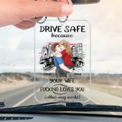 Take Care While You’re On The Road - Couple Personalized Custom Car Ornament - Acrylic Custom Shaped - Gift For Husband Wife, Anniversary 8 Take Care While You’re On The Road - Couple Personalized Custom Car Ornament - Acrylic Custom Shaped - Gift For Husband Wife, Anniversary -Pawfect House Store 6764f512a7d83