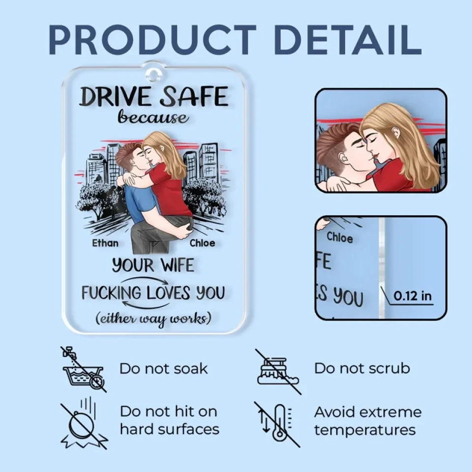 Take Care While You’re On The Road - Couple Personalized Custom Car Ornament - Acrylic Custom Shaped - Gift For Husband Wife, Anniversary 5 Take Care While You’re On The Road - Couple Personalized Custom Car Ornament - Acrylic Custom Shaped - Gift For Husband Wife, Anniversary - Image 5