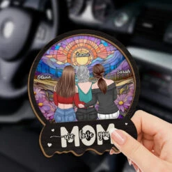 Moms Are A Daughter’s First Hero - Family Personalized Custom Car Visor Clip - Gift For Mom, Daughter -Pawfect House Store 67650dbfca098