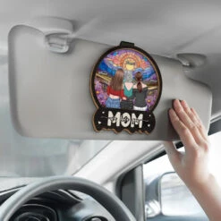 Moms Are A Daughter’s First Hero - Family Personalized Custom Car Visor Clip - Gift For Mom, Daughter -Pawfect House Store 67650dc176d49