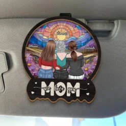 Moms Are A Daughter’s First Hero - Family Personalized Custom Car Visor Clip - Gift For Mom, Daughter