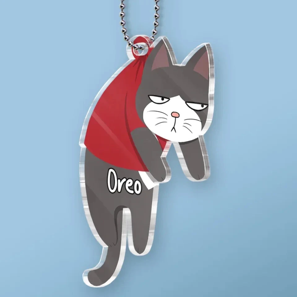 Cats Make The Best Festive Friends, Curled Up By The Tree - Cat Personalized Custom Car Ornament - Acrylic Custom Shaped - Gift For Pet Owners, Pet Lovers 3 Cats Make The Best Festive Friends, Curled Up By The Tree - Cat Personalized Custom Car Ornament - Acrylic Custom Shaped - Gift For Pet Owners, Pet Lovers - Image 3