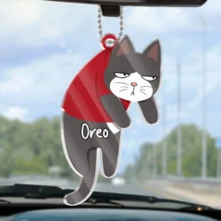 Cats Make The Best Festive Friends, Curled Up By The Tree - Cat Personalized Custom Car Ornament - Acrylic Custom Shaped - Gift For Pet Owners, Pet Lovers