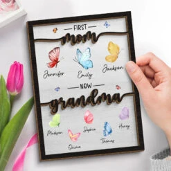 My First Home Was In Her Heart - Family Personalized Custom 2-Layered Wooden Plaque With Stand - Gift For Mom, Grandma 8 My First Home Was In Her Heart - Family Personalized Custom 2-Layered Wooden Plaque With Stand - Gift For Mom, Grandma -Pawfect House Store 67657131a3189