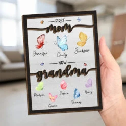 My First Home Was In Her Heart - Family Personalized Custom 2-Layered Wooden Plaque With Stand - Gift For Mom, Grandma 10 My First Home Was In Her Heart - Family Personalized Custom 2-Layered Wooden Plaque With Stand - Gift For Mom, Grandma -Pawfect House Store 6765713eb5ff5