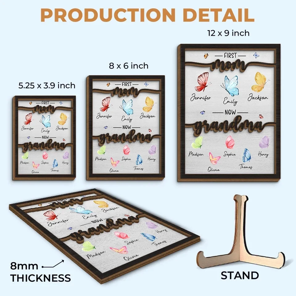 My First Home Was In Her Heart - Family Personalized Custom 2-Layered Wooden Plaque With Stand - Gift For Mom, Grandma 6 My First Home Was In Her Heart - Family Personalized Custom 2-Layered Wooden Plaque With Stand - Gift For Mom, Grandma - Image 6
