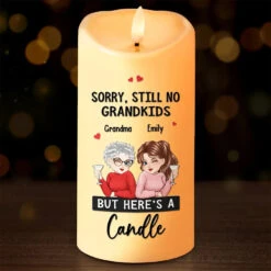 Waiting For Grandkids Is My Cardio - Family Personalized Custom LED Candle - Gift For Grandma