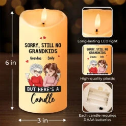 Waiting For Grandkids Is My Cardio - Family Personalized Custom LED Candle - Gift For Grandma -Pawfect House Store 6768a322d6bca