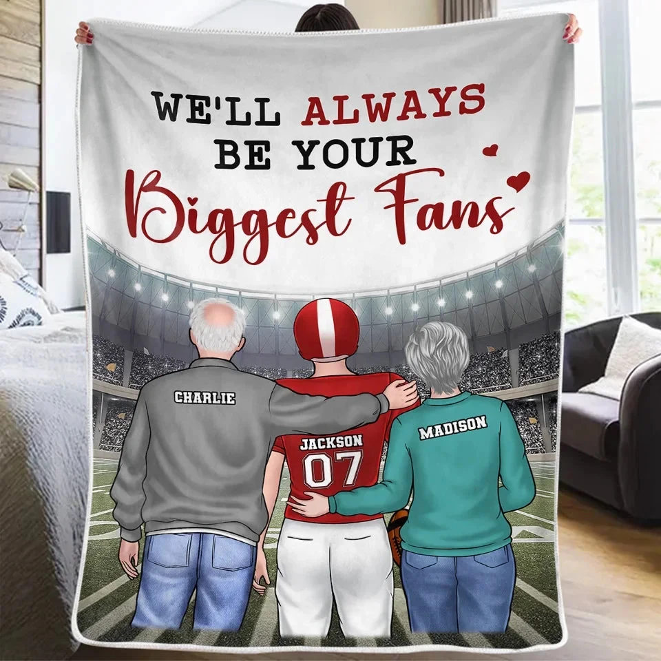 I'll Always Be Your Biggest Fan - Family Personalized Custom Blanket - Gift For Family Members, Sport Lovers, Sport Players 3 I'll Always Be Your Biggest Fan - Family Personalized Custom Blanket - Gift For Family Members, Sport Lovers, Sport Players - Image 3