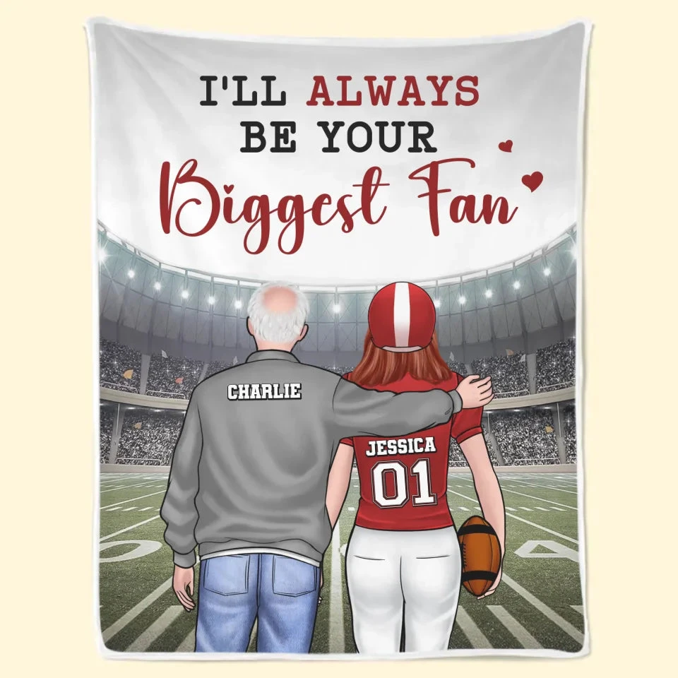 I'll Always Be Your Biggest Fan - Family Personalized Custom Blanket - Gift For Family Members, Sport Lovers, Sport Players 2 I'll Always Be Your Biggest Fan - Family Personalized Custom Blanket - Gift For Family Members, Sport Lovers, Sport Players - Image 2