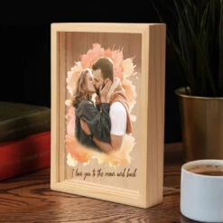 Custom Photo Home Is Wherever I'm With You - Couple Personalized Custom Frame Light Box - Gift For Husband Wife, Anniversary -Pawfect House Store 6768e65fb3e76
