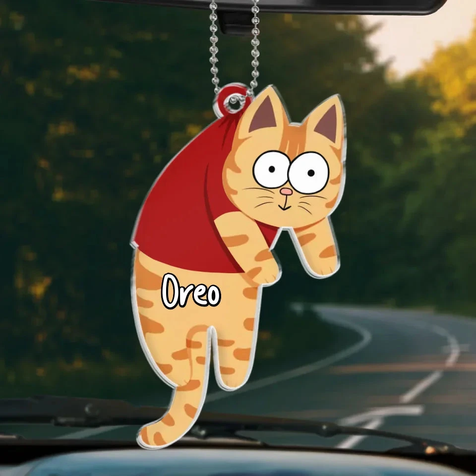 Cats Make The Best Festive Friends, Curled Up By The Tree - Cat Personalized Custom Car Ornament - Acrylic Custom Shaped - Gift For Pet Owners, Pet Lovers 2 Cats Make The Best Festive Friends, Curled Up By The Tree - Cat Personalized Custom Car Ornament - Acrylic Custom Shaped - Gift For Pet Owners, Pet Lovers - Image 2