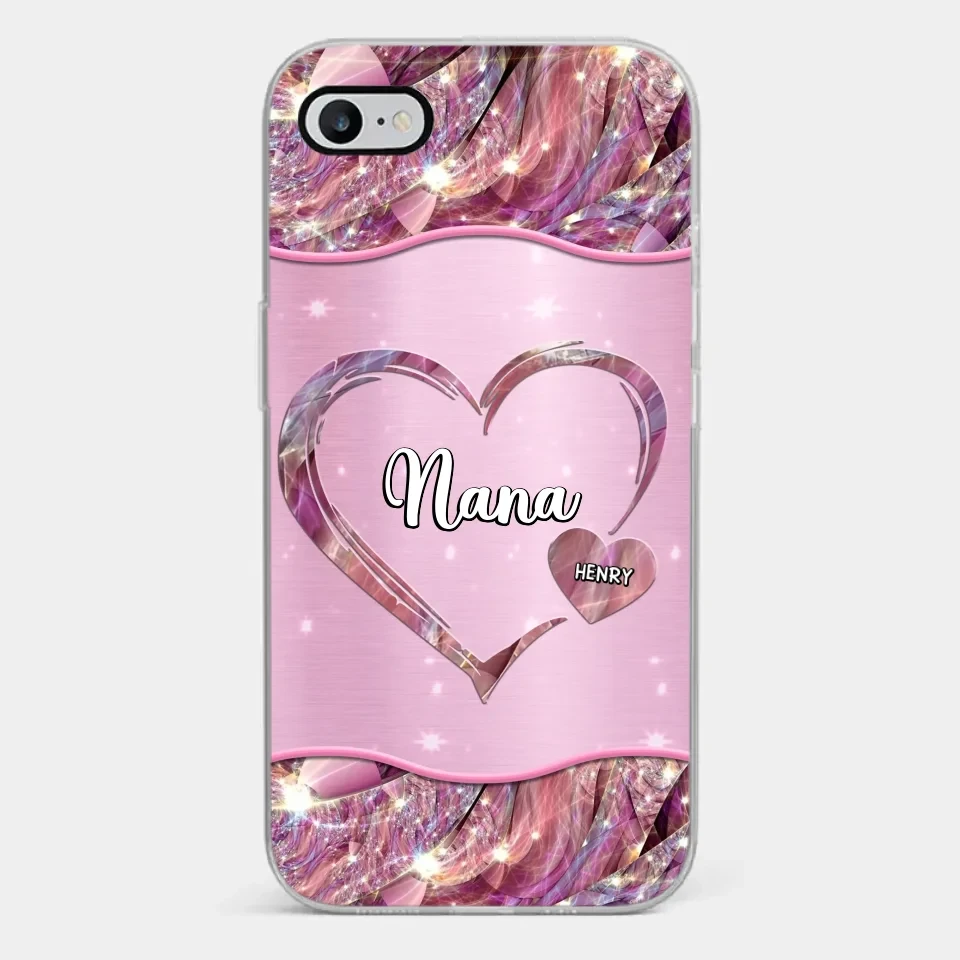 A Garden Of Love Grows In A Grandmother's Heart - Family Personalized Custom Faux Jewelry Effect Printed Clear Phone Case - Gift For Mom, Grandma 2 A Garden Of Love Grows In A Grandmother's Heart - Family Personalized Custom Faux Jewelry Effect Printed Clear Phone Case - Gift For Mom, Grandma - Image 2