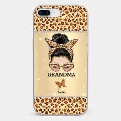 A Grandmother's Love Is Forever And Always - Family Personalized Custom Faux Jewelry Effect Printed Clear Phone Case - Gift For Mom, Grandma -Pawfect House Store 676a77eaf25e0 072a4838 fba2 47f1 b8d2 62eb5894aa4c