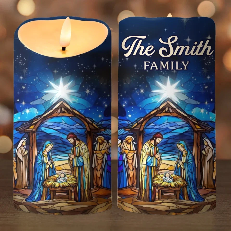 In The Nativity Scene, We Find The Heart Of Christmas - Family Personalized Custom LED Candle - Christmas Gift For Family Members 2 In The Nativity Scene, We Find The Heart Of Christmas - Family Personalized Custom LED Candle - Christmas Gift For Family Members - Image 2