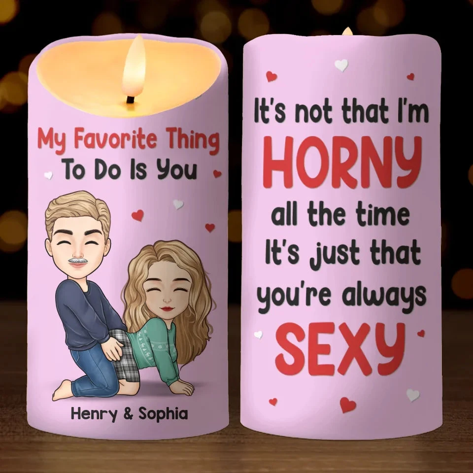 The Way You Tease Me Drives Me Crazy - Couple Personalized Custom LED Candle - Gift For Husband Wife, Anniversary 2 The Way You Tease Me Drives Me Crazy - Couple Personalized Custom LED Candle - Gift For Husband Wife, Anniversary - Image 2