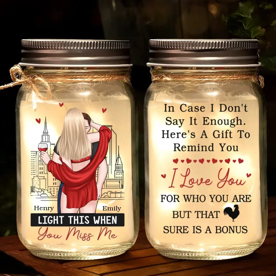 I Love You For Who You Are - Couple Personalized Custom Mason Jar Light - Gift For Couple, Husband Wife, Anniversary 2 I Love You For Who You Are - Couple Personalized Custom Mason Jar Light - Gift For Couple, Husband Wife, Anniversary - Image 2