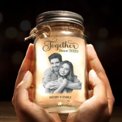 Custom Photo Our Love Is The Real Masterpiece Here - Couple Personalized Custom Mason Jar Light - Gift For Husband Wife, Anniversary -Pawfect House Store 676bc076534c7