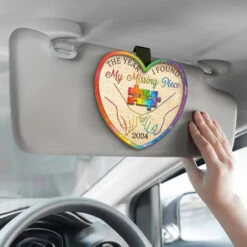 The Year I Found My Missing Piece - Couple Personalized Custom Car Visor Clip - Gift For Husband Wife, Anniversary, LGBTQ+ 7 The Year I Found My Missing Piece - Couple Personalized Custom Car Visor Clip - Gift For Husband Wife, Anniversary, LGBTQ+ -Pawfect House Store 676bc1c835377