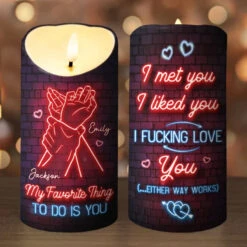 My Favorite Thing To Do Is You - Couple Personalized Custom LED Candle - Gift For Husband Wife, Anniversary