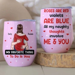 Never A Dull Moment With You - Couple Personalized Custom Wine Tumbler - Gift For Husband Wife, Anniversary -Pawfect House Store 676bd1f7711d5