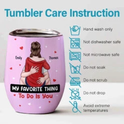 Never A Dull Moment With You - Couple Personalized Custom Wine Tumbler - Gift For Husband Wife, Anniversary -Pawfect House Store 676bd1ffe7ee1