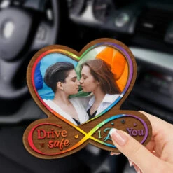 Custom Photo Drive Safe, My Love - Couple Personalized Custom Car Visor Clip - Gift For Husband Wife, Anniversary, LGBTQ+ 6 Custom Photo Drive Safe, My Love - Couple Personalized Custom Car Visor Clip - Gift For Husband Wife, Anniversary, LGBTQ+ -Pawfect House Store 676bd7c1b5ea7