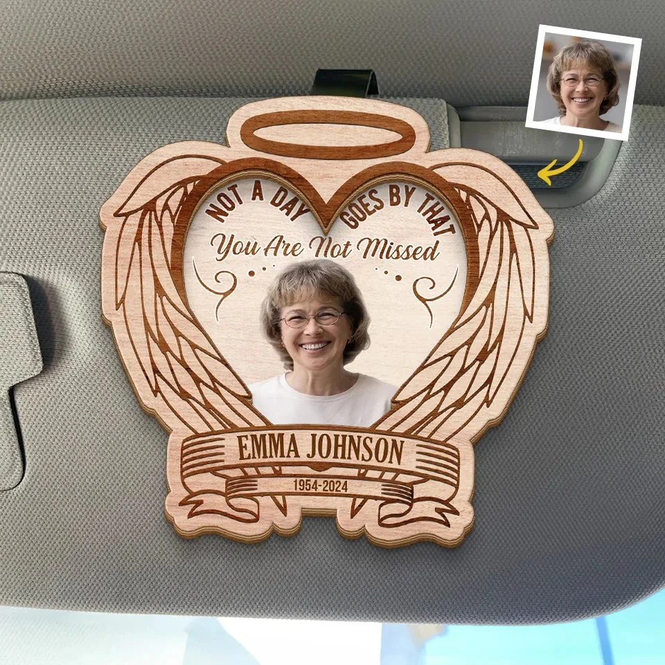 Custom Photo Not A Day Goes By That You Are Not Missed - Memorial Personalized Custom Car Visor Clip - Sympathy Gift For Family Members 1 Custom Photo Not A Day Goes By That You Are Not Missed - Memorial Personalized Custom Car Visor Clip - Sympathy Gift For Family Members