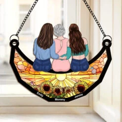 Forever My Girl, Always My Friend - Family Personalized Window Hanging Suncatcher - Gift For Mom, Daughter