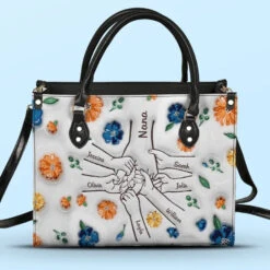 So Much Wisdom And Love - Family Personalized Custom 3D Inflated Effect Printed Leather Handbag - Gift For Mom, Grandma