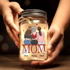 You’re Not Just Our Mom, You’re Our World - Family Personalized Custom Mason Jar Light - Gift For Mom, Daughter -Pawfect House Store 6775e526dd5de
