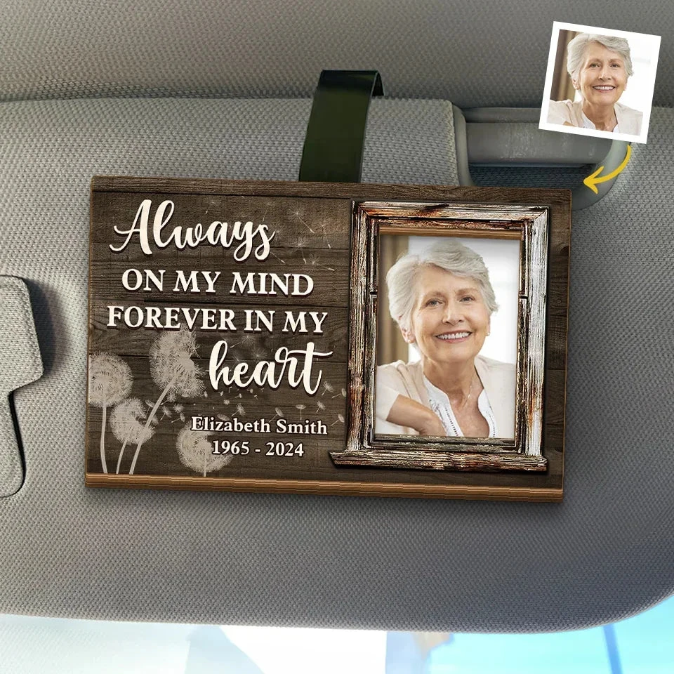 Custom Photo Forever In Our Hearts, You Will Remain - Memorial Personalized Custom Car Visor Clip - Sympathy Gift For Family Members 1 Custom Photo Forever In Our Hearts, You Will Remain - Memorial Personalized Custom Car Visor Clip - Sympathy Gift For Family Members