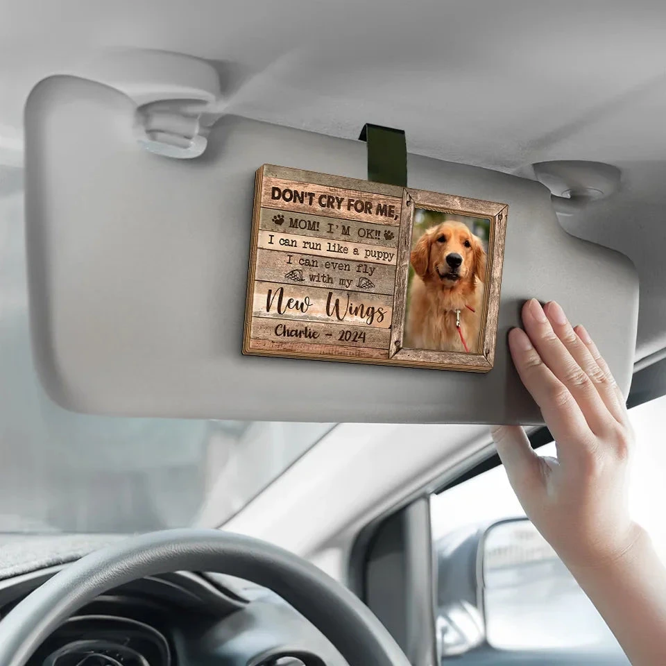 Custom Photo Forever Loved, Now Flying High With Angel Wings - Memorial Personalized Custom Car Visor Clip - Sympathy Gift For Pet Owners, Pet Lovers 4 Custom Photo Forever Loved, Now Flying High With Angel Wings - Memorial Personalized Custom Car Visor Clip - Sympathy Gift For Pet Owners, Pet Lovers - Image 4